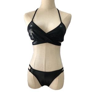 Women V-Neck Black Sleepwear Babydoll